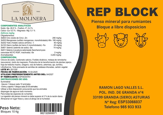 Bloque Nutraceutico Repblock 10 kg